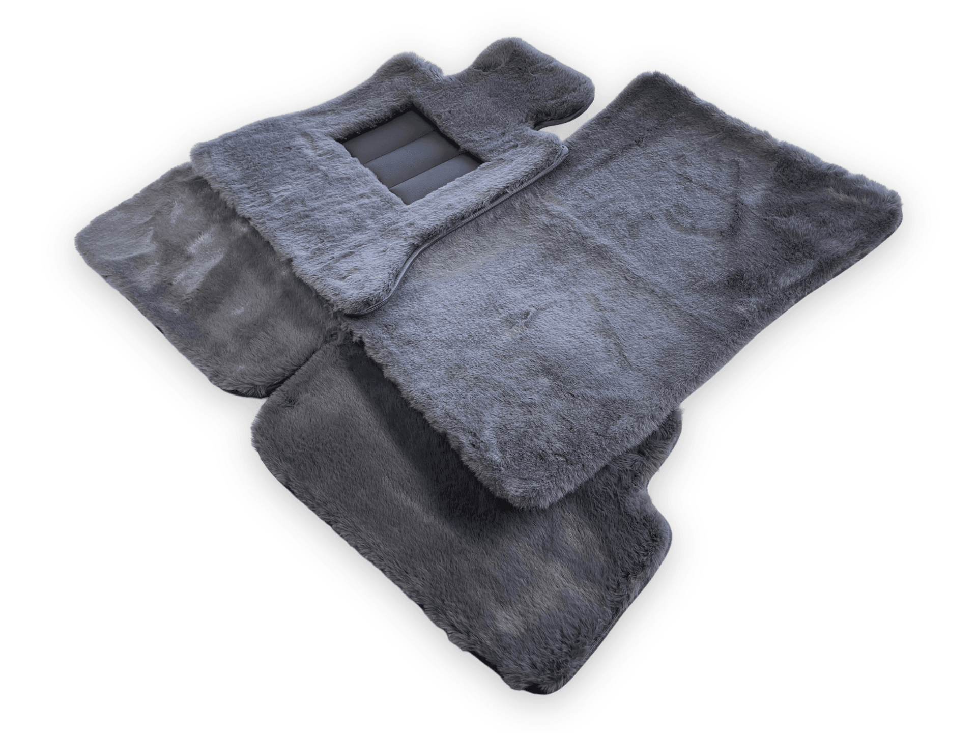 Dark Gray Sheepskin Floor Mats For Rolls Royce Phantom 2003–2016 Er56 Design Brand - AutoWin
