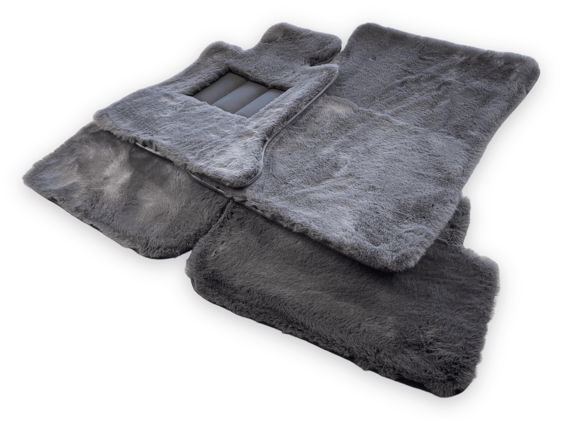 Dark Gray Sheepskin Floor Mats For Rolls Royce Shadow 1965-1977 Er56 Design Brand - AutoWin
