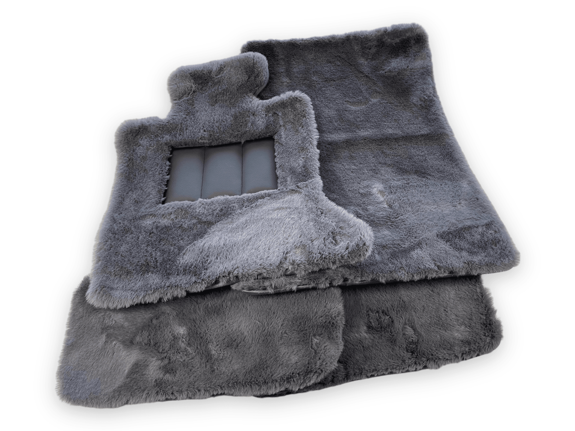 Dark Gray Sheepskin Floor Mats For Rolls Royce Shadow 1965-1977 Er56 Design Brand - AutoWin