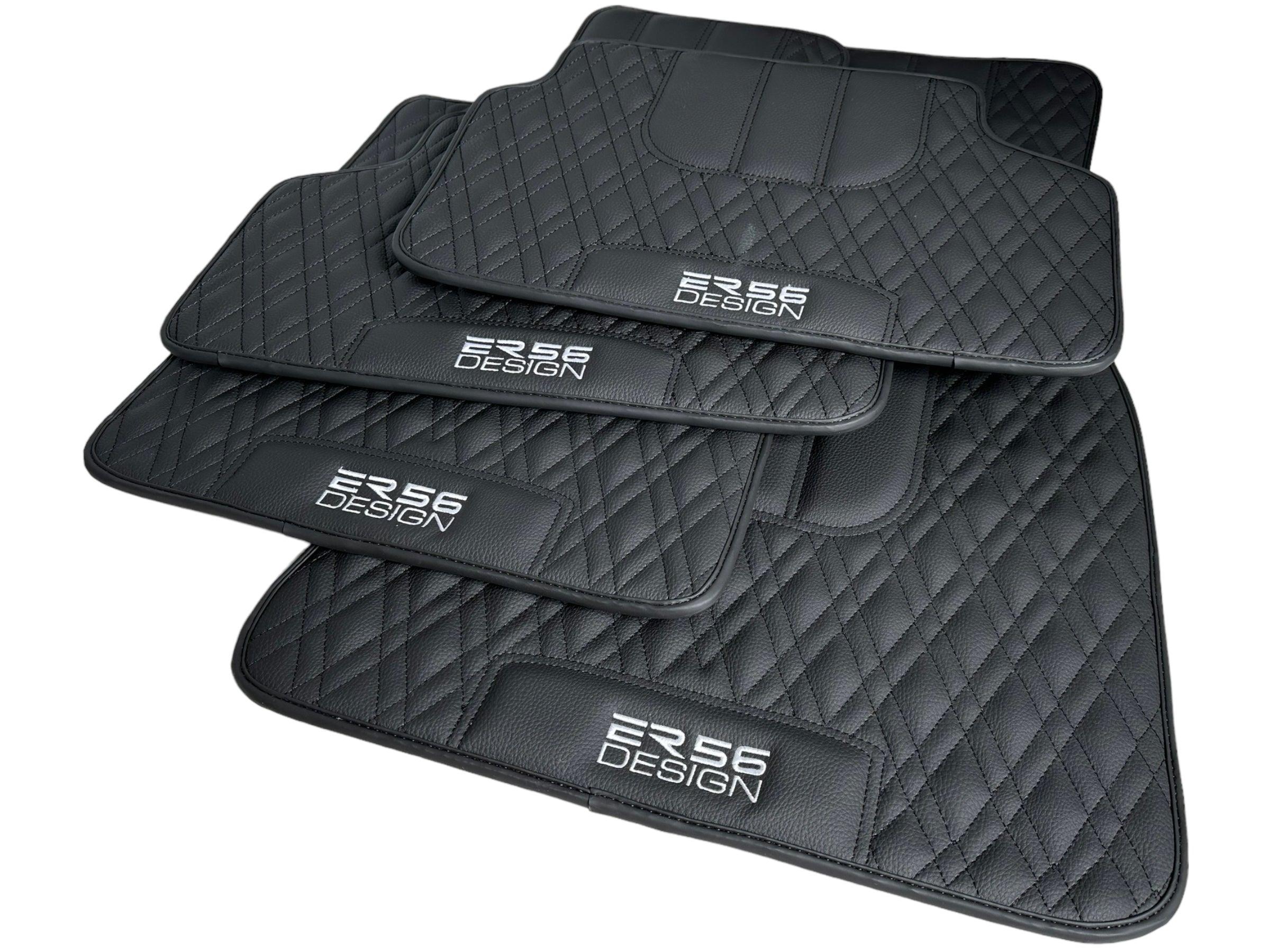 Floor Mats For BMW 7 Series F02 Black Leather Er56 Design - AutoWin