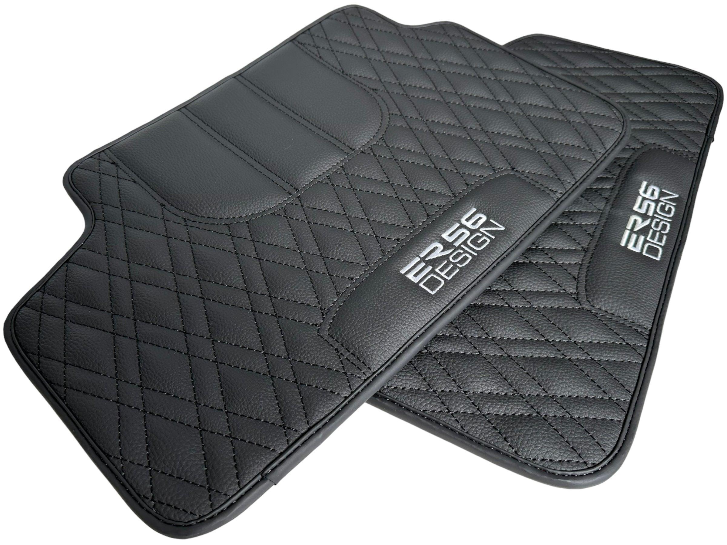 Floor Mats For BMW 7 Series F02 Black Leather Er56 Design - AutoWin