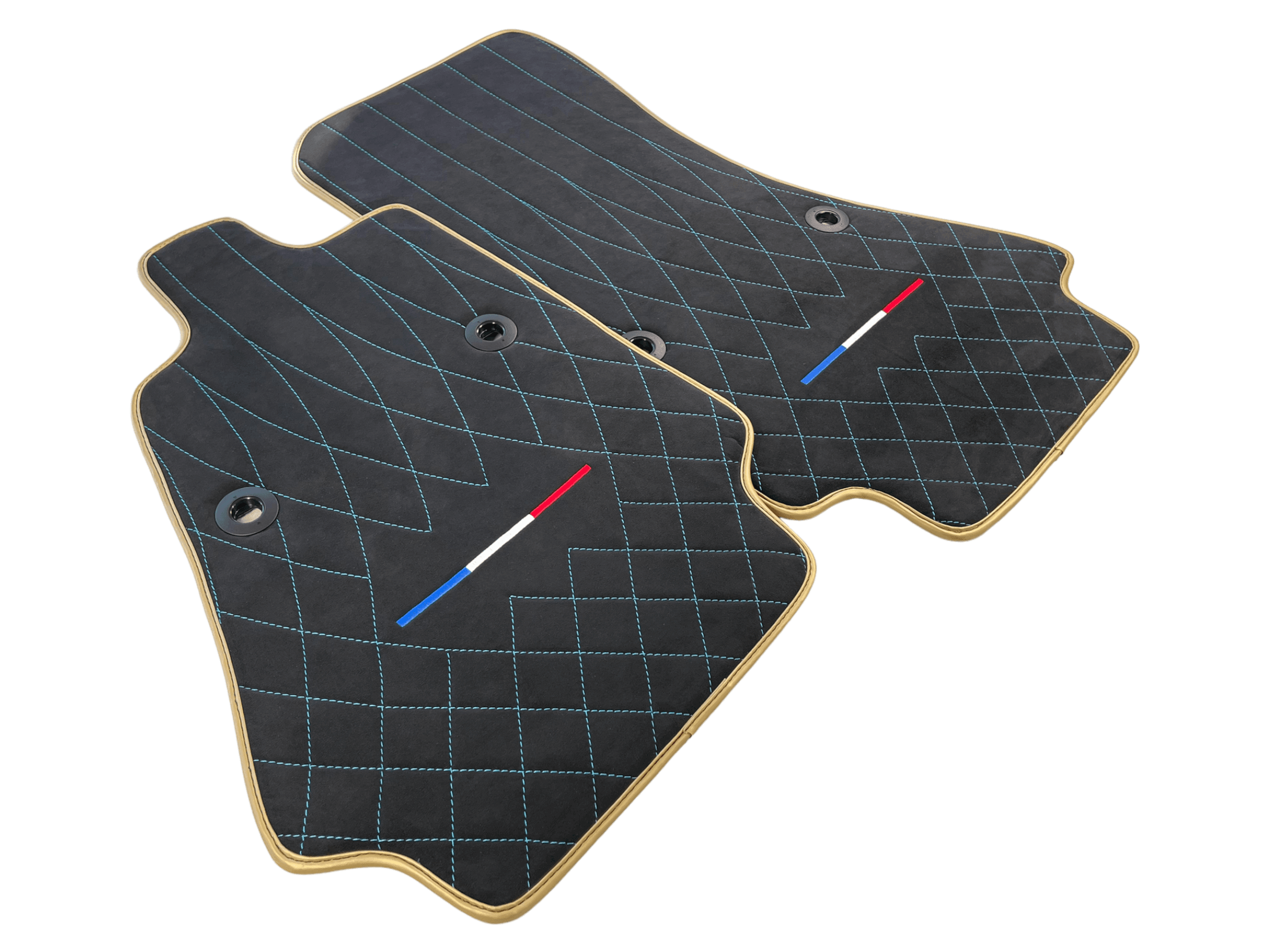 Floor Mats For Bugatti Chiron Alcantara Leather Gold Edition - AutoWin