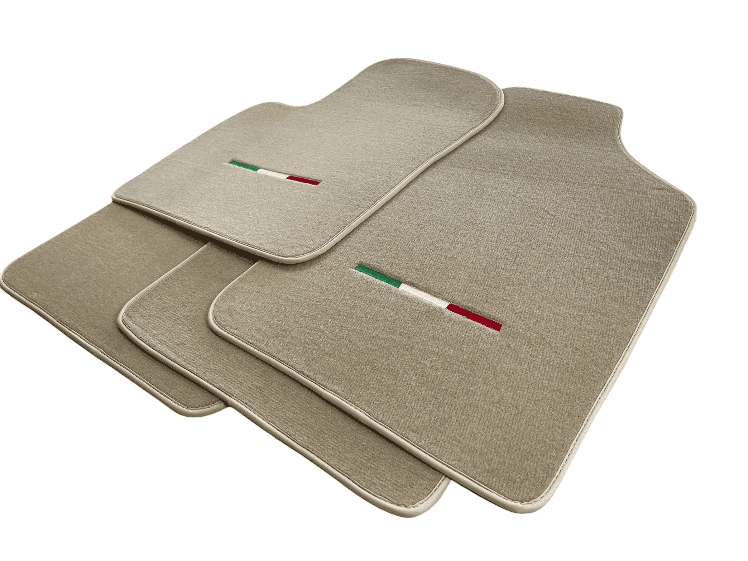 Italian Edition Beige Floor Mats for Fiat 500X (2018-2024) Convertible - AutoWin
