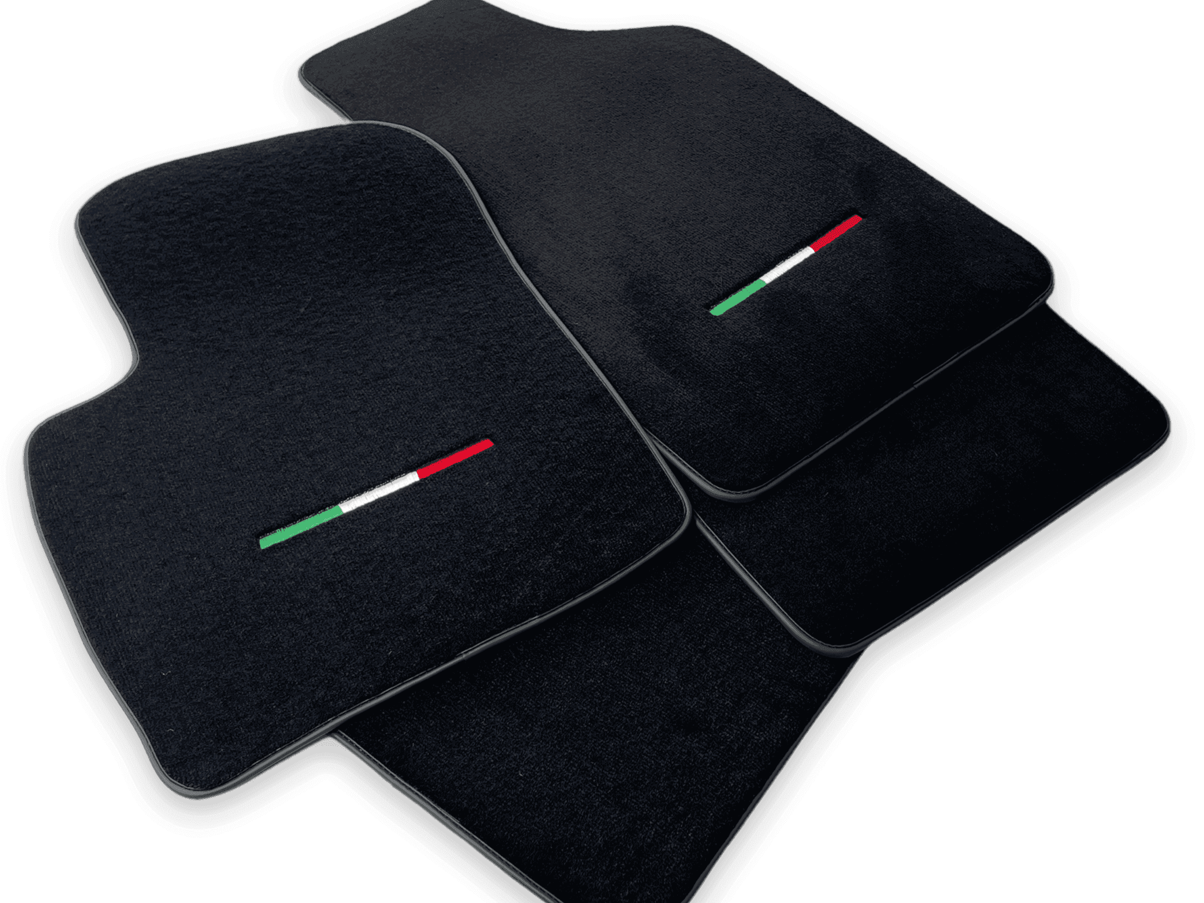 Italian Edition Black Floor Mats for Fiat 500X (2018-2024) Convertible - AutoWin