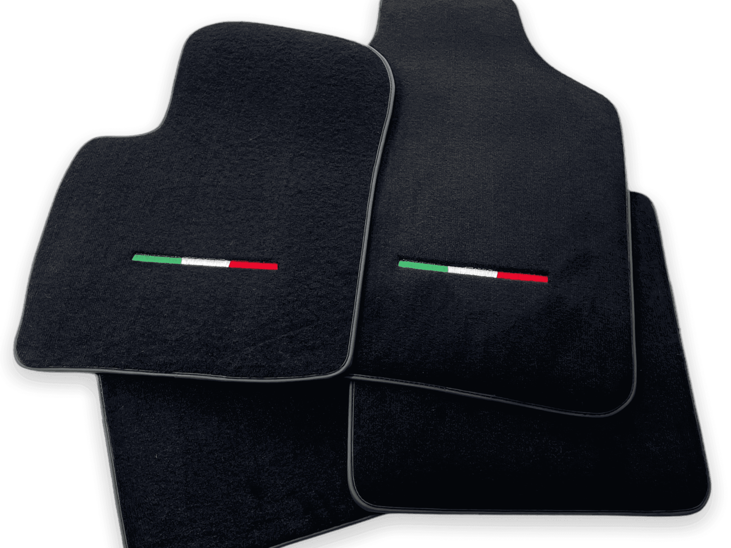 Italian Edition Black Floor Mats for Fiat 500X (2018-2024) Convertible - AutoWin