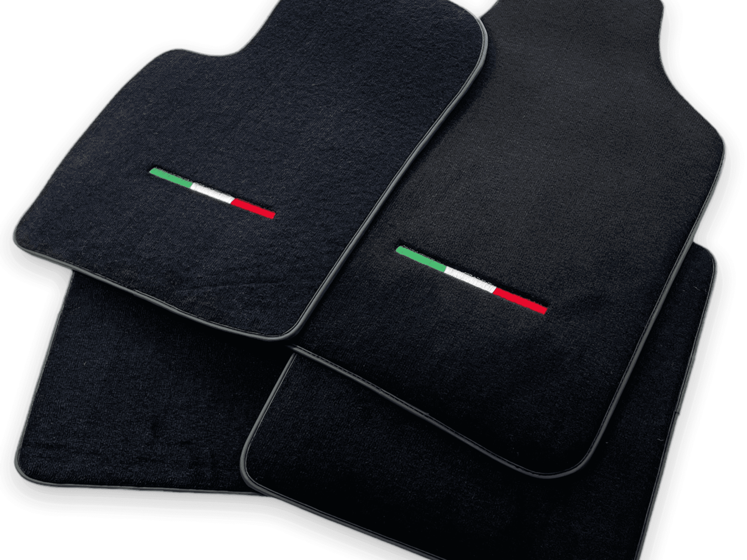Italian Edition Black Floor Mats for Fiat 500X (2018-2024) Convertible - AutoWin