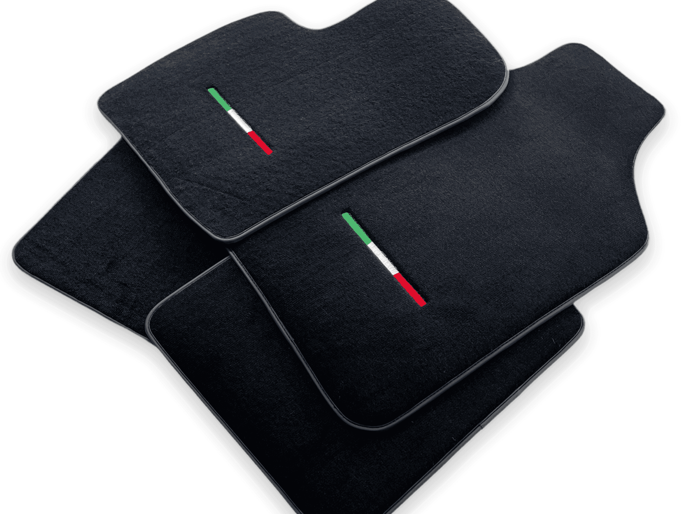 Italian Edition Black Floor Mats for Fiat 500X (2018-2024) Convertible - AutoWin