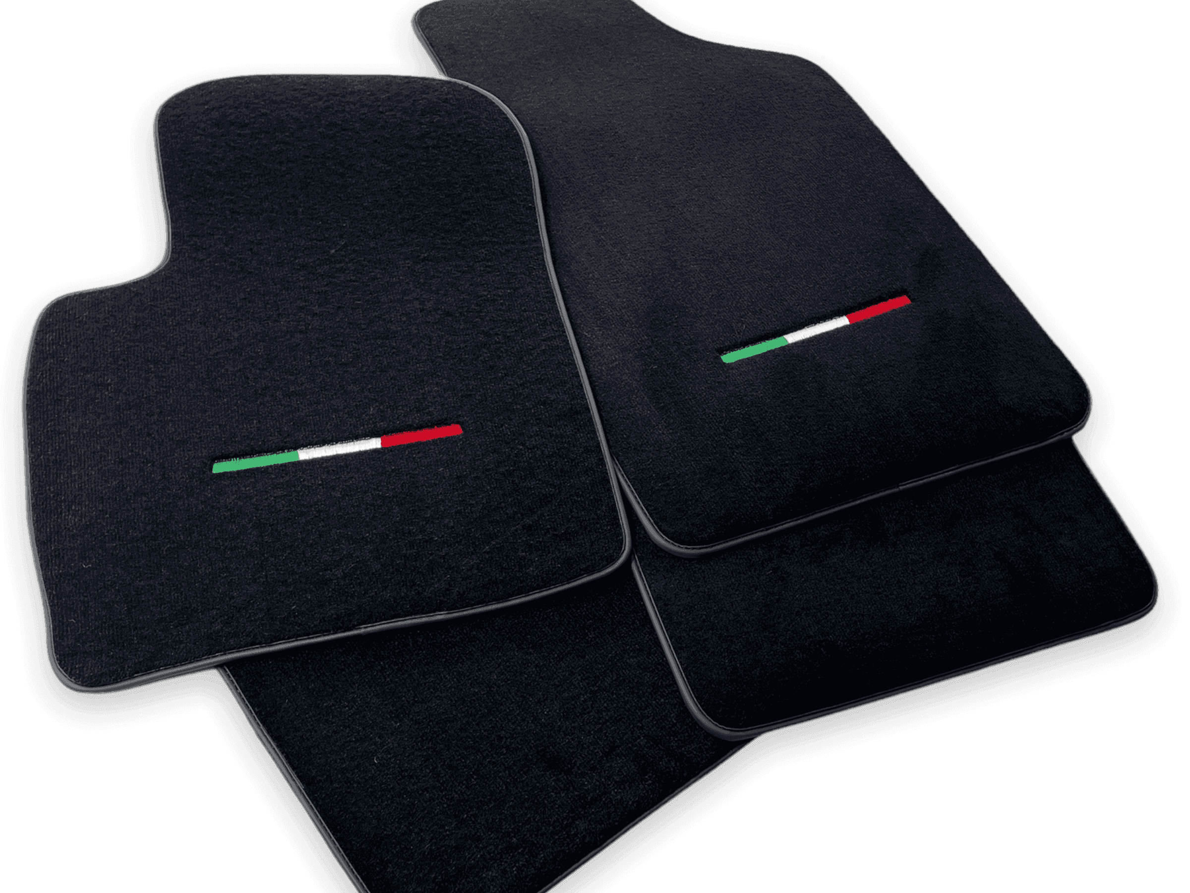 Italian Edition Black Floor Mats for Fiat 500X (2018-2024) Convertible - AutoWin