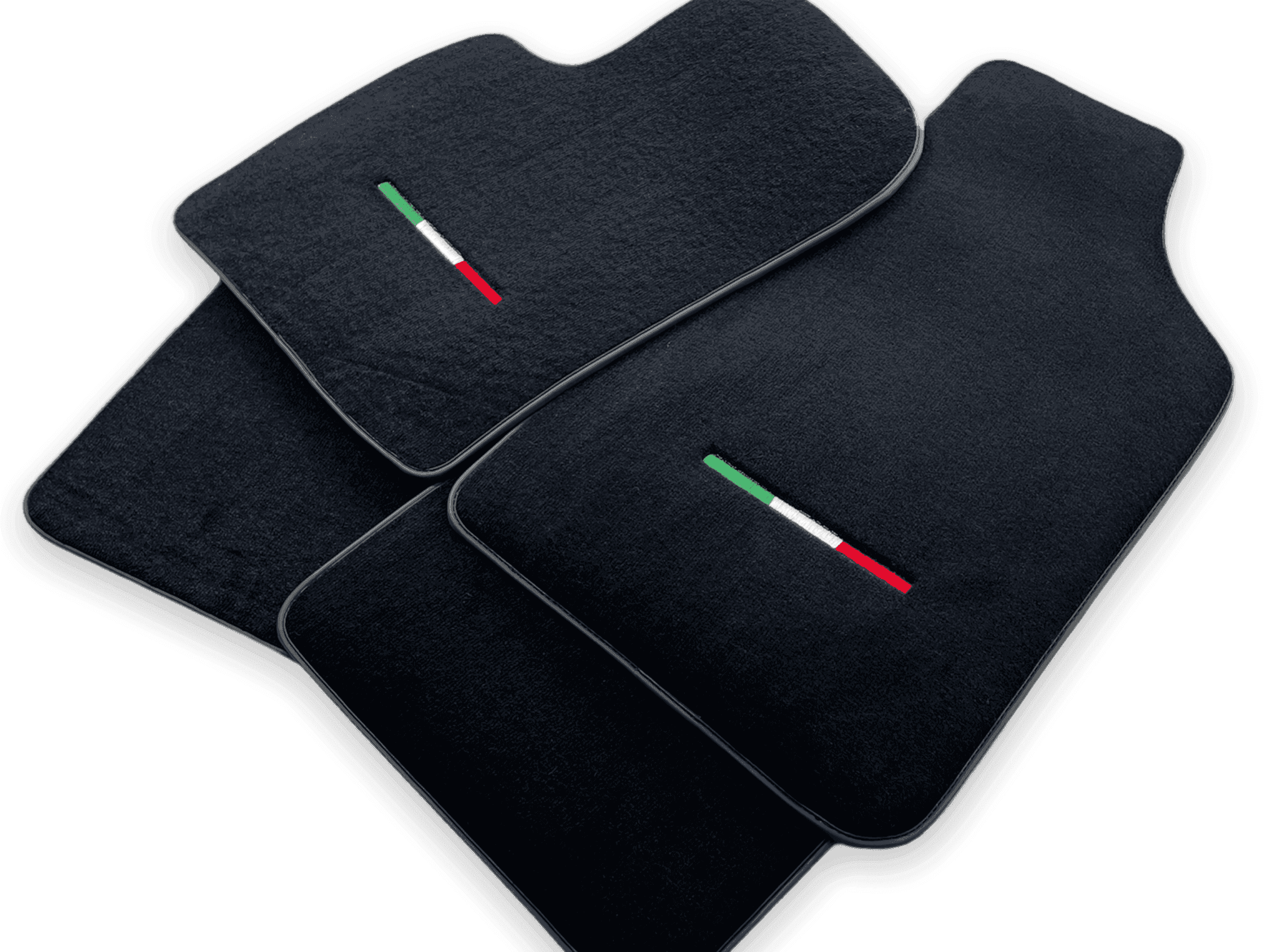 Italian Edition Black Floor Mats for Fiat 500X (2018-2024) Convertible - AutoWin