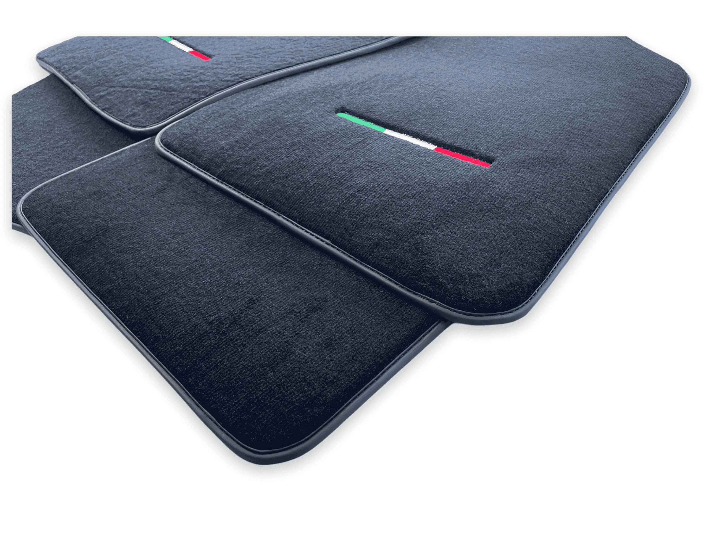 Italian Edition Black Floor Mats for Fiat 500X (2018-2024) Convertible - AutoWin