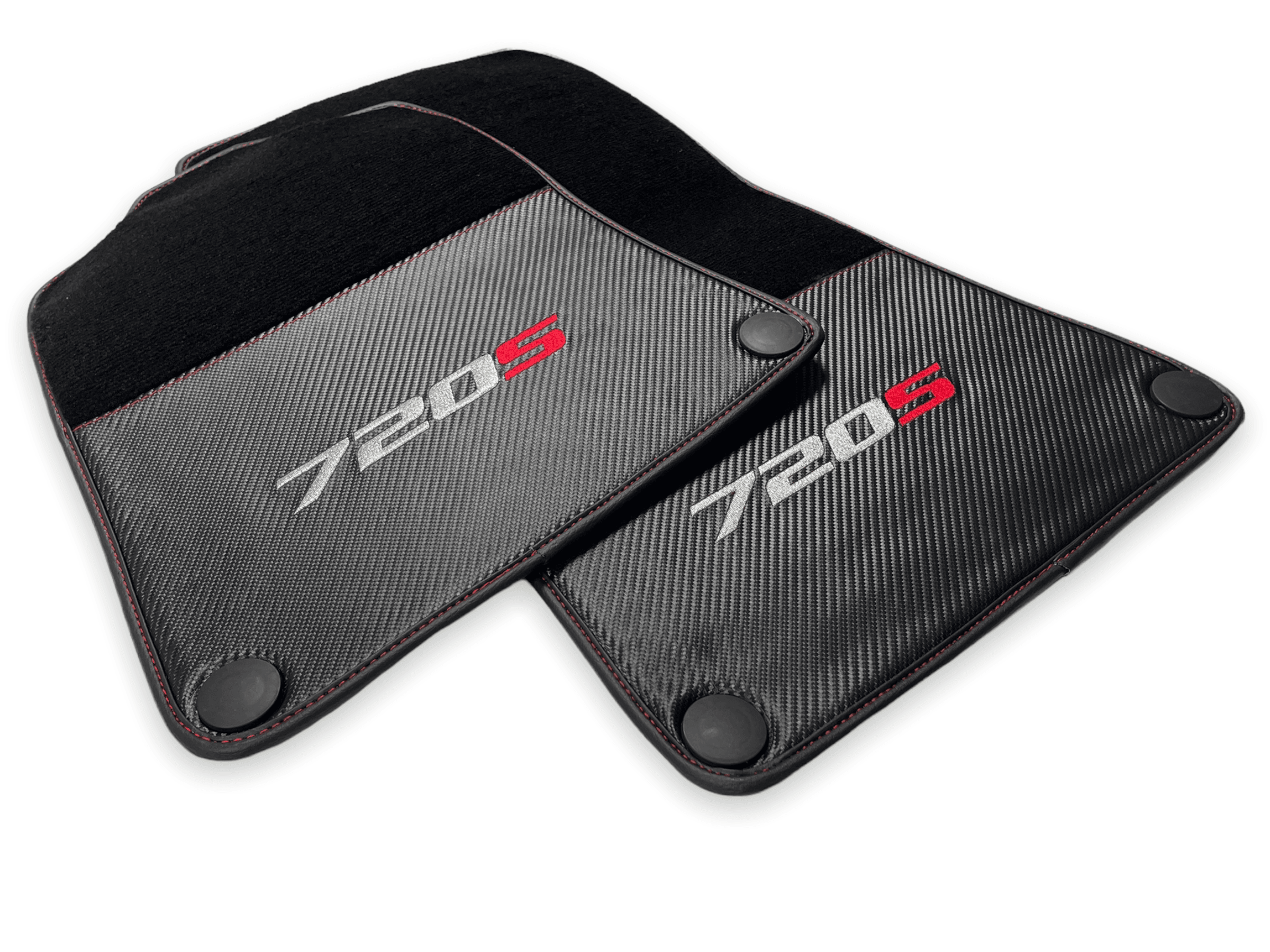Floor Mats For McLaren 720S Black Tailored Carpets With Carbon - AutoWin
