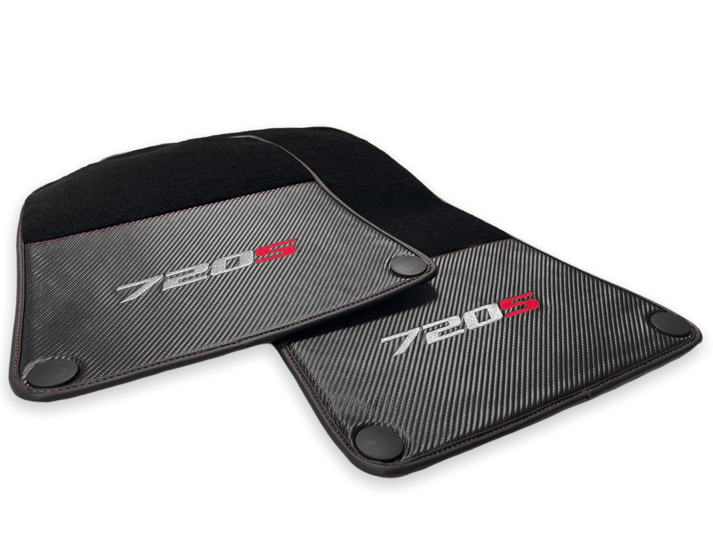 Floor Mats For McLaren 720S Black Tailored Carpets With Carbon - AutoWin
