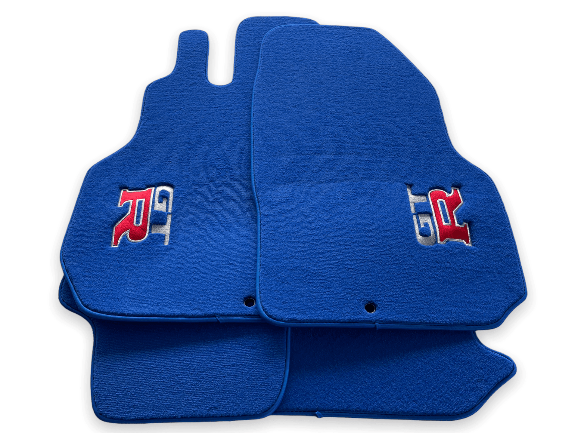 Floor Mats for Nissan GT-R - Tailored Blue Carpets Set with GTR Emblem | AutoWin