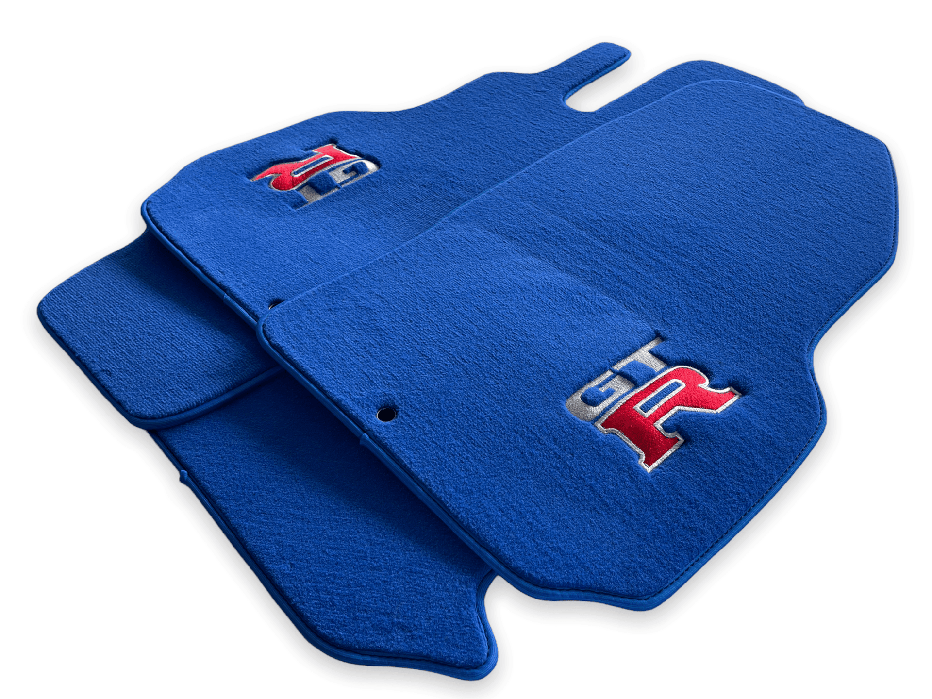 Floor Mats for Nissan GT-R - Tailored Blue Carpets Set with GTR Emblem | AutoWin