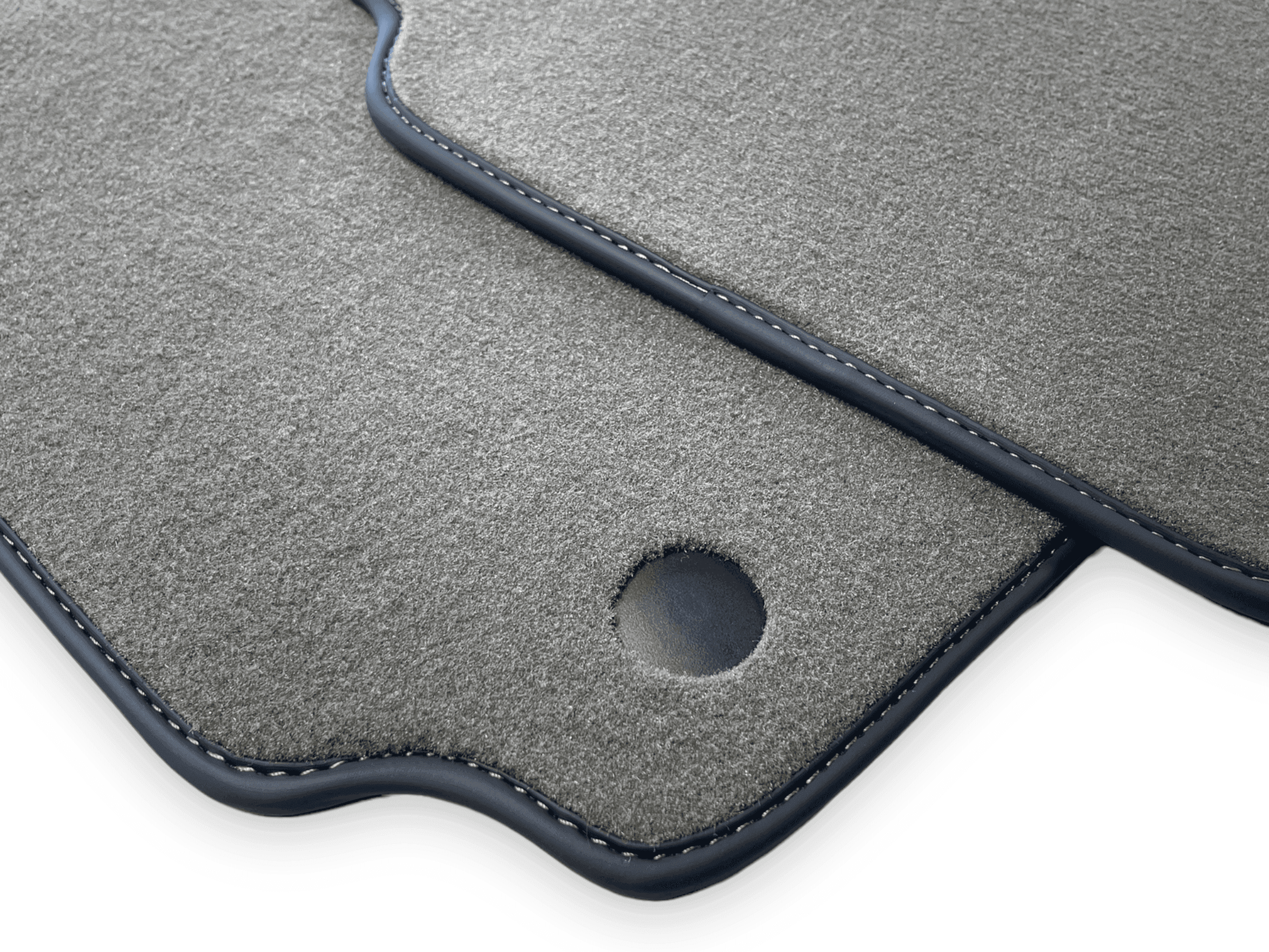 Gray Floor Mats For Ferrari 488 Spider 2015-2022 Carbon Leather - AutoWin