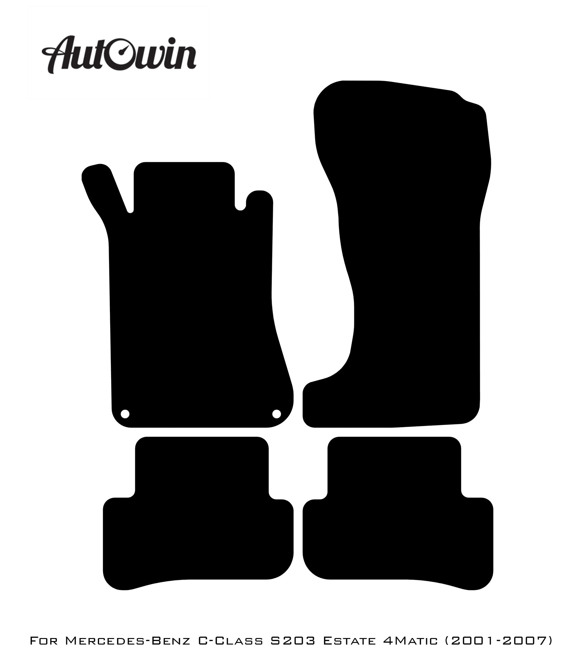 Gray Floor Mats For Mercedes Benz C-Class S203 Estate 4Matic (2001-2007) | Limited Edition - AutoWin