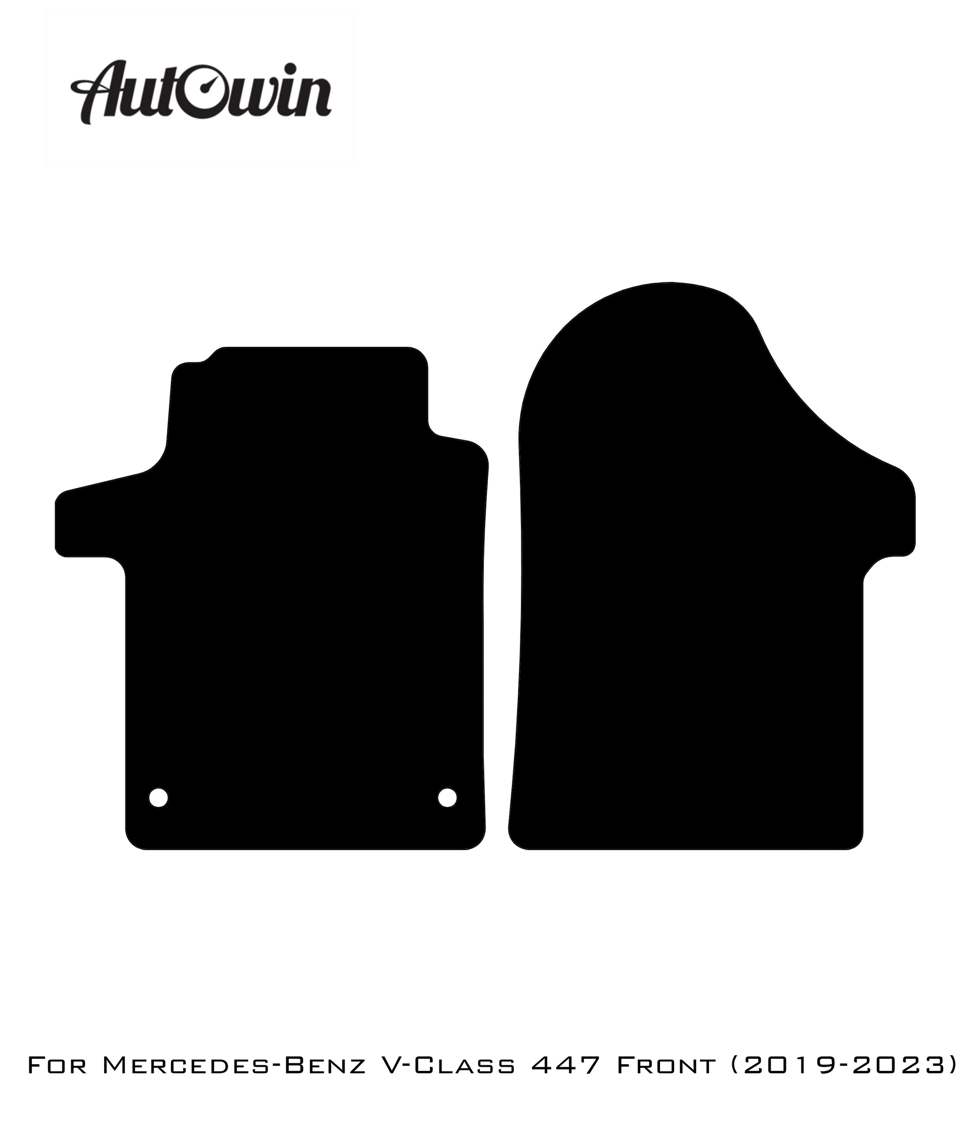 Gray Floor Mats For Mercedes Benz V-Class 447 Front (2019-2023) | Limited Edition - AutoWin