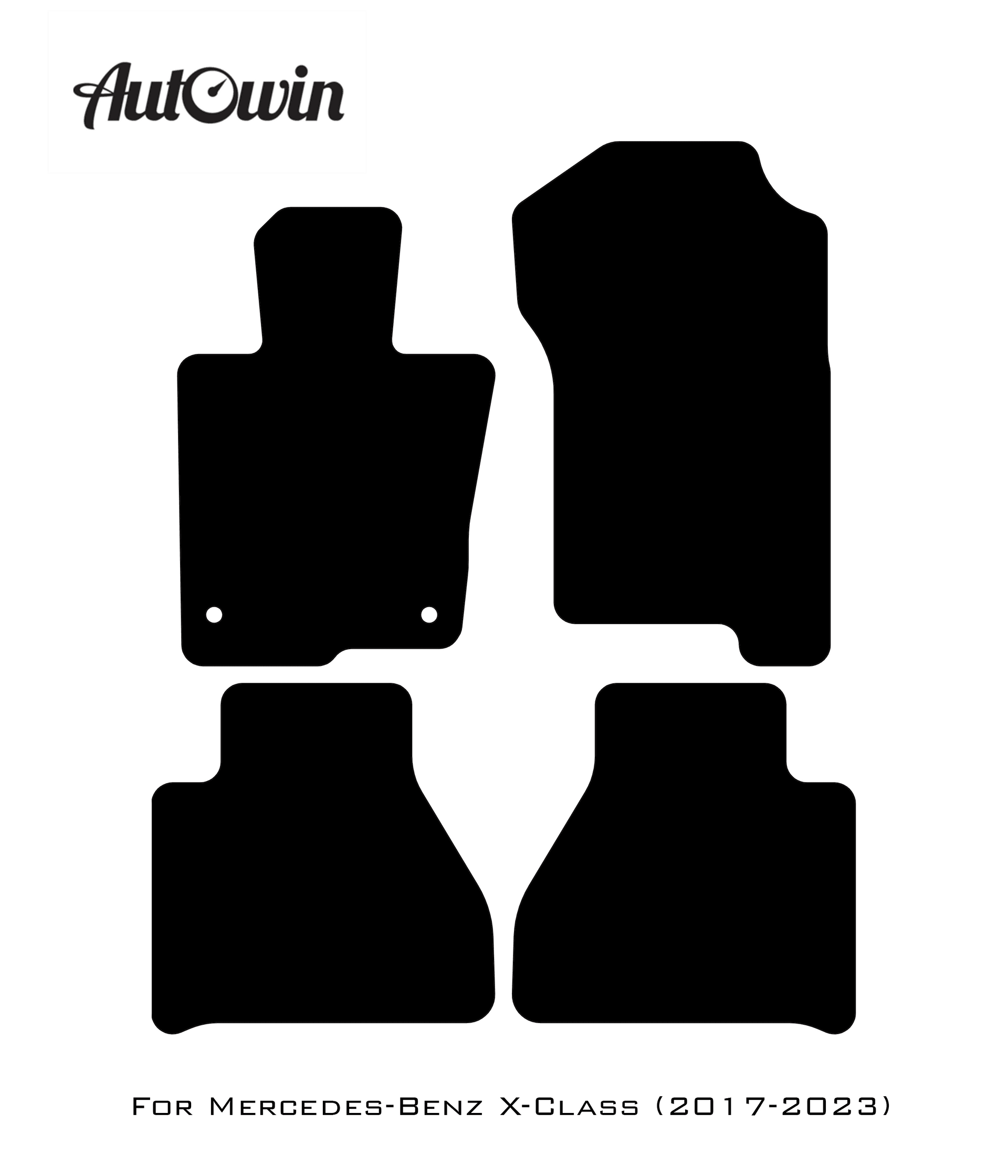 Gray Floor Mats For Mercedes Benz X-Class W470 (2017-2023) | Limited Edition - AutoWin