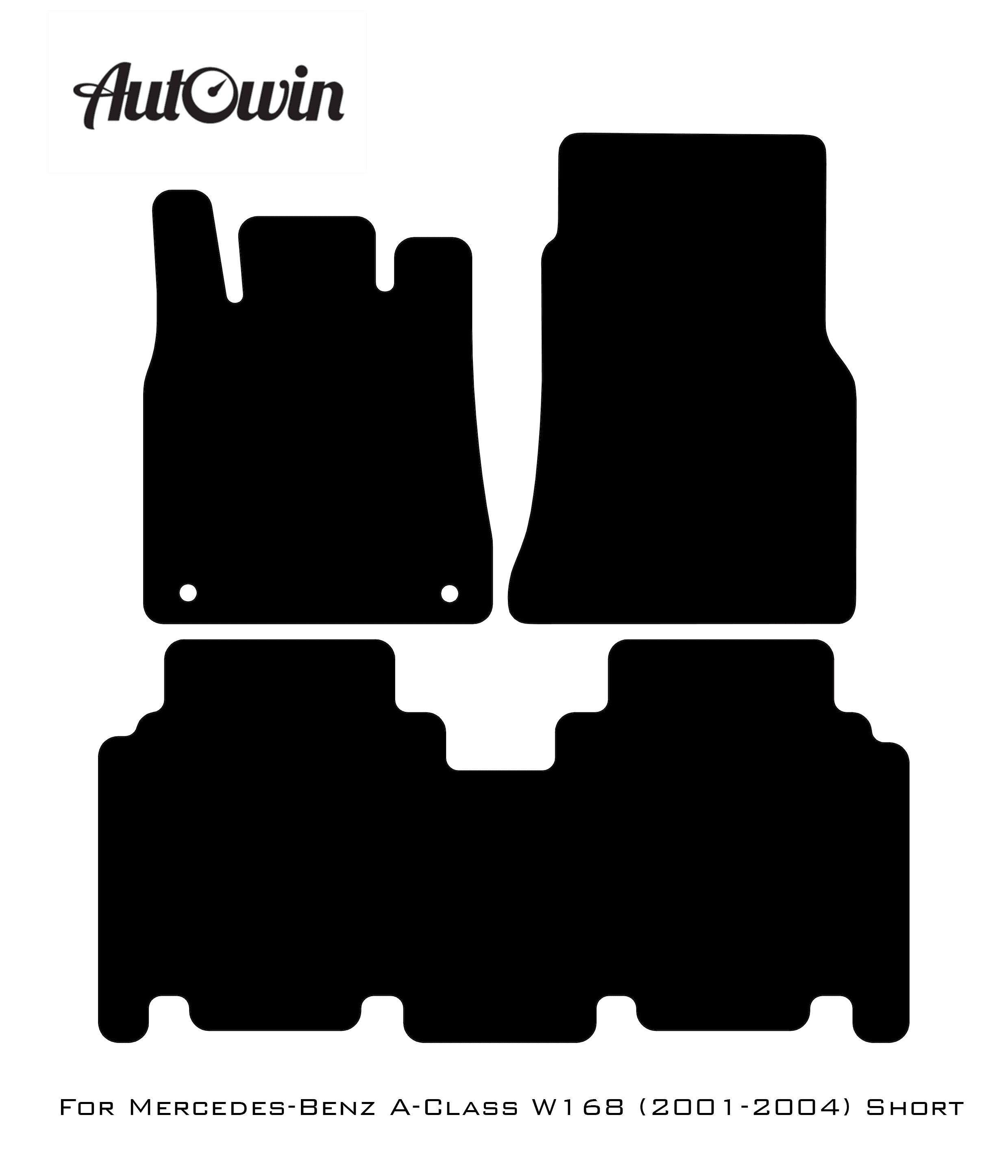Gray Luxury Floor Mats For Mercedes Benz A-Class W168 (2001-2004) | ER56 Design - AutoWin
