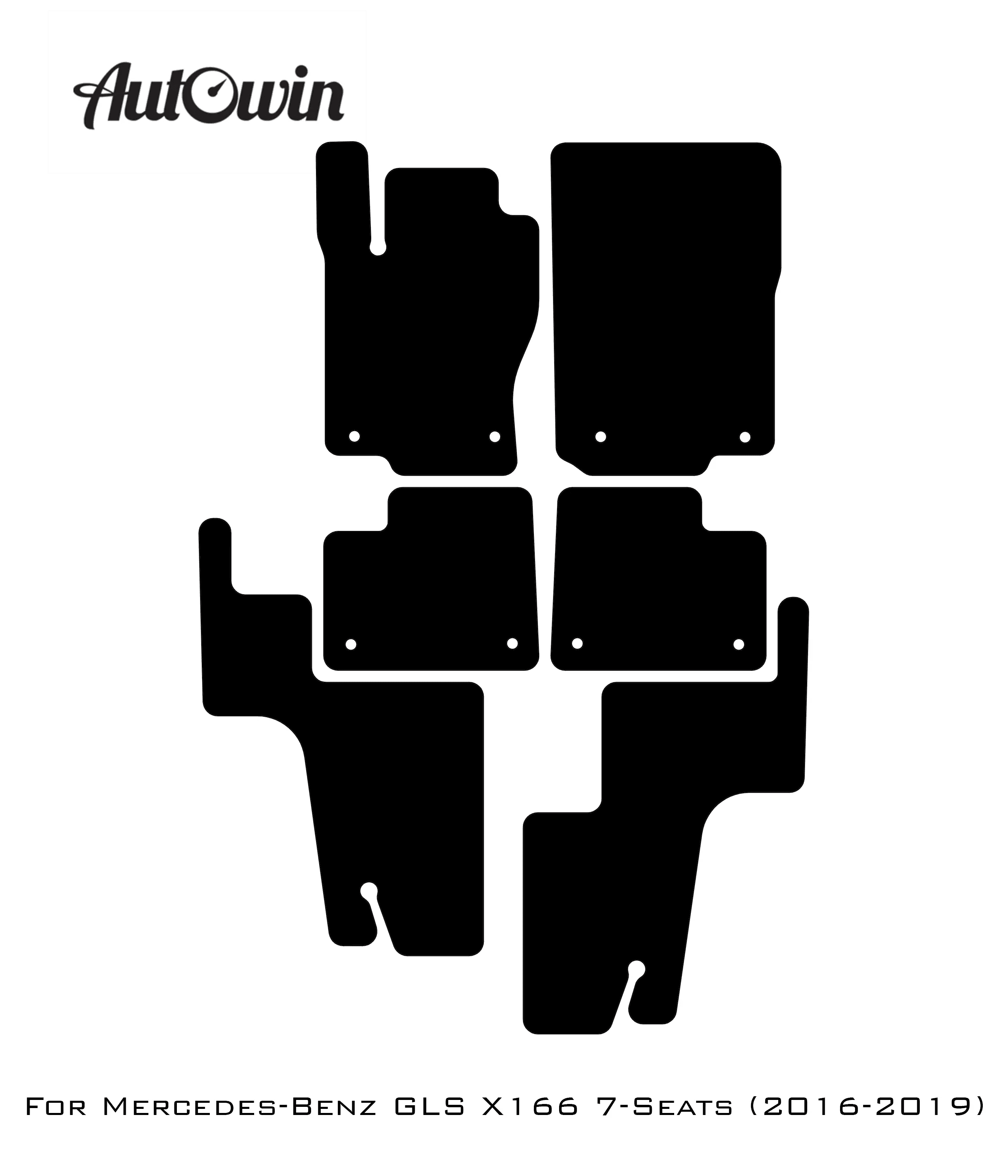 Gray Luxury Floor Mats For Mercedes Benz GLS-Class X166 (2016-2019) | ER56 Design - AutoWin