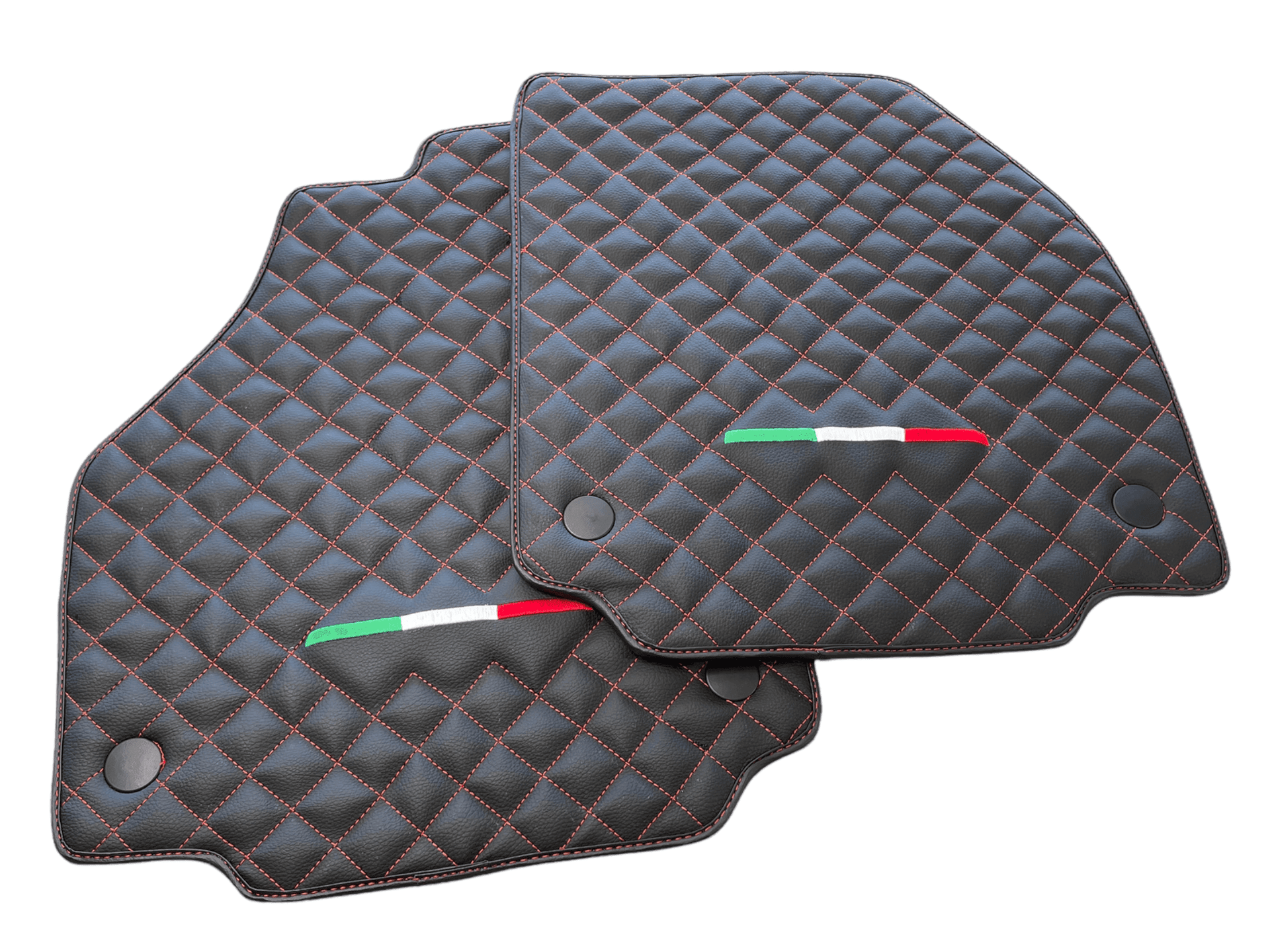 Leather Floor Mats For Ferrari F8 Tributo (2019-2023) Italian Edition - AutoWin