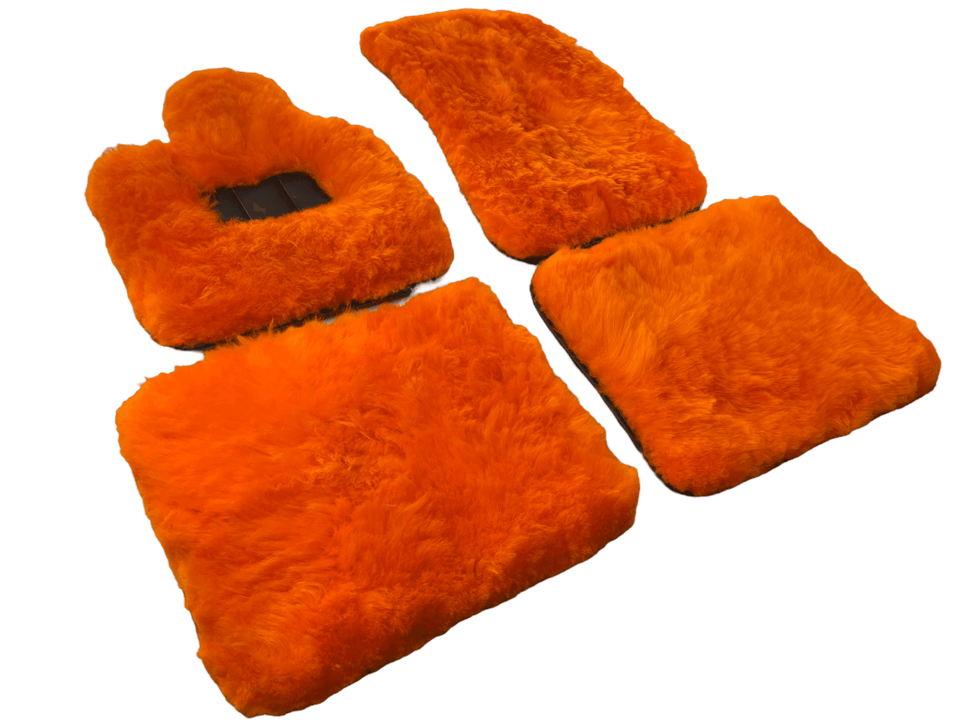 Orange Sheepskin Floor Mats For Rolls Royce Phantom Drophead Coupe 2007–2016 Er56 Design Brand - AutoWin
