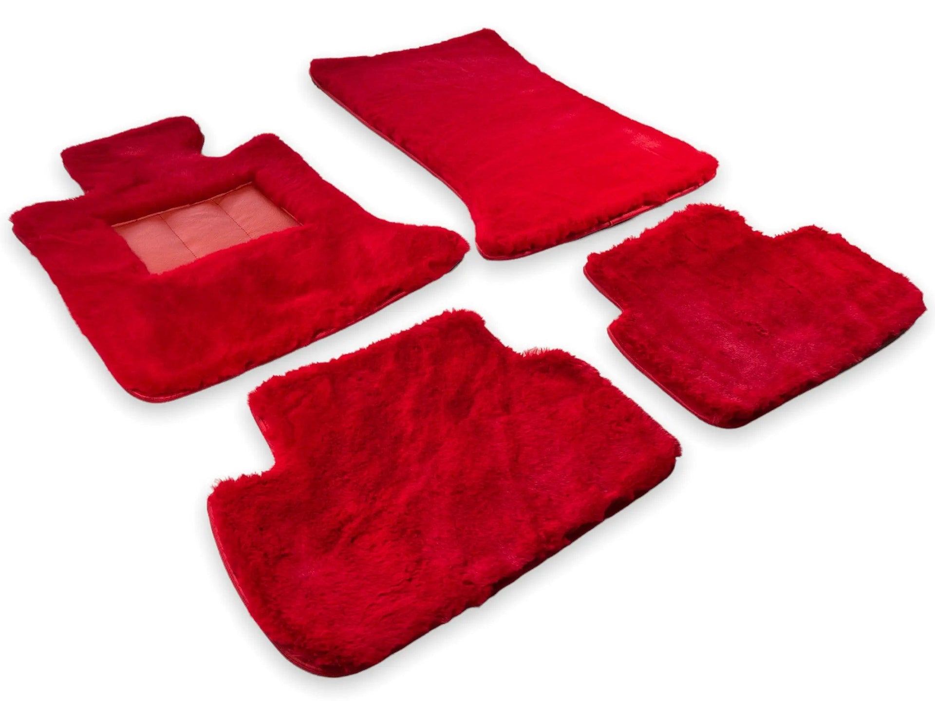 Red Sheepskin Floor Mats For Bentley Mulsanne (2010-2020) Er56 Design Brand - AutoWin