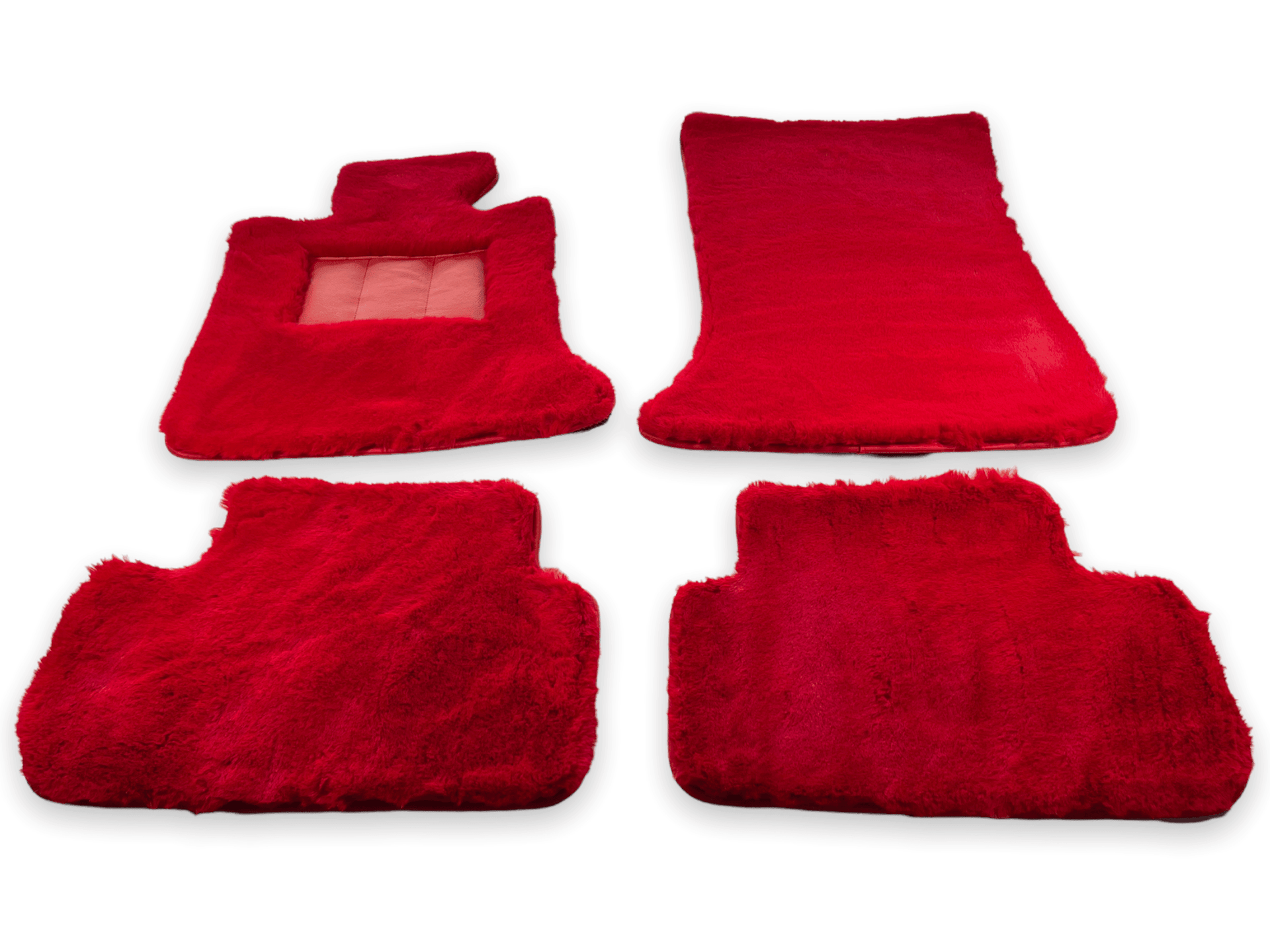 Red Sheepskin Floor Mats For Rolls Royce Cullinan Rr31 2018-2023 Er56 Design Brand - AutoWin