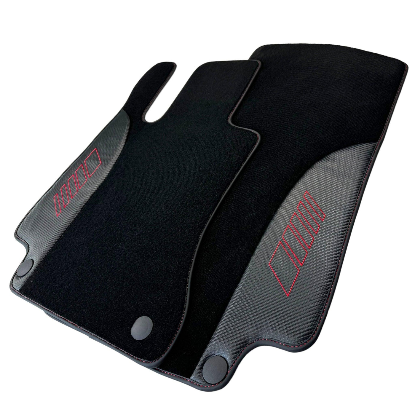 Black Floor Mats for Mercedes Benz C-Class W205 Sedan with Carbon Fiber | AutoWin Edition - AutoWin