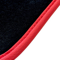 Black Floor Mats for Ferrari 296 GTS (2022-2024) with Carbon Fiber | Red Trim - AutoWin