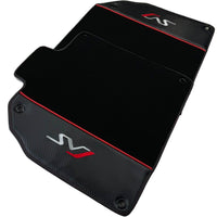 Black Floor Mats for Lamborghini Aventador SVJ with Carbon Fiber - AutoWin