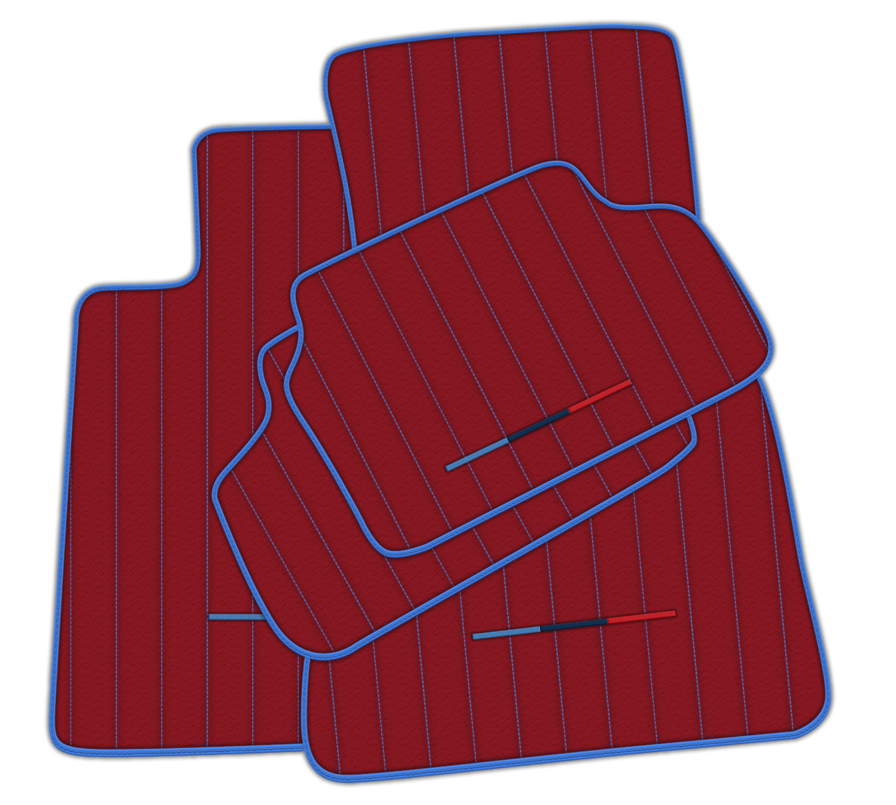 Stylish Customizable Red Leather Floor Mats for BMW i8 Series l12 I15