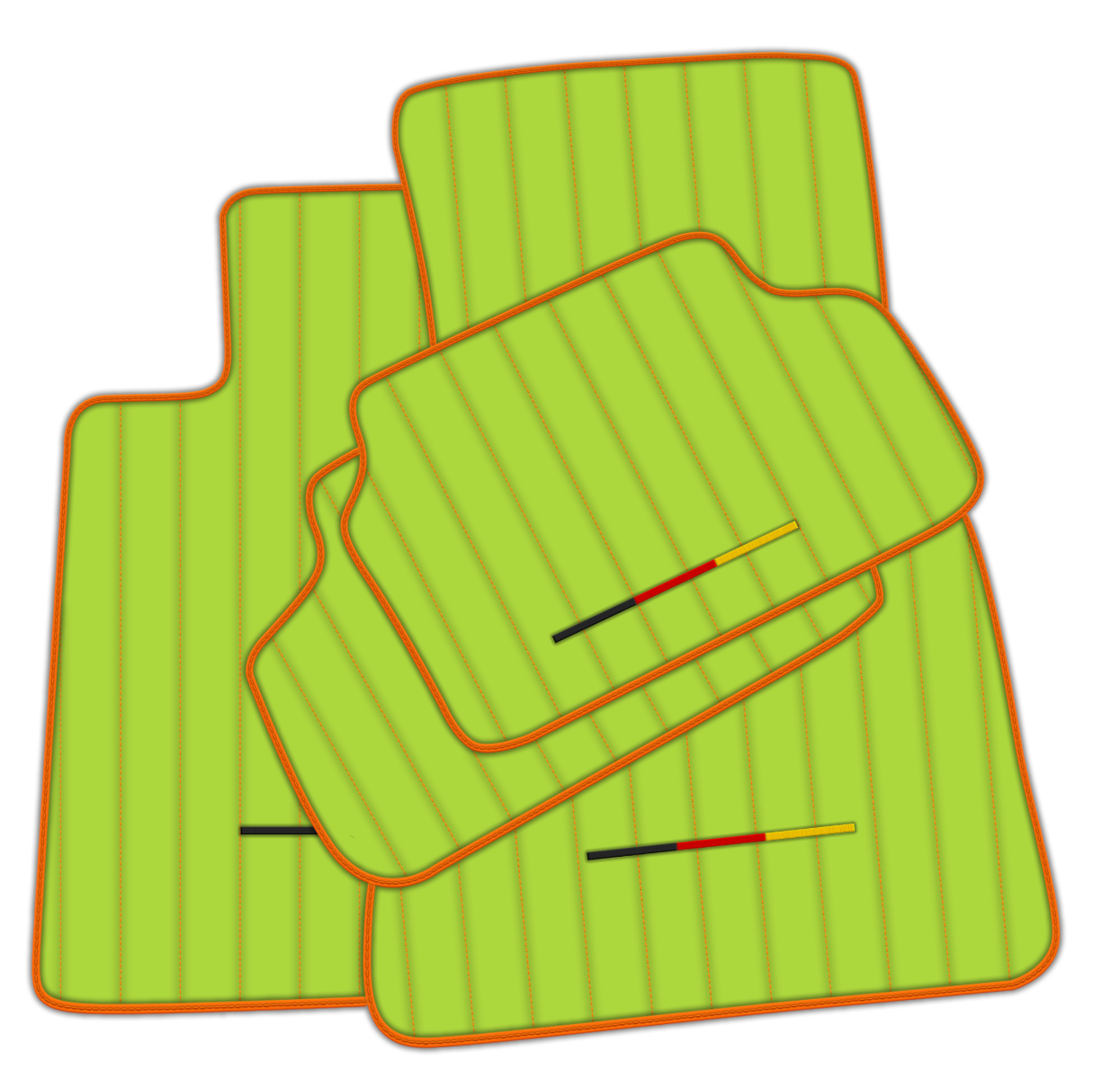 Customized Design Light Green Leather Floor Mats for BMW G20 4-door Sedan (2019-2024) with Line Pattern