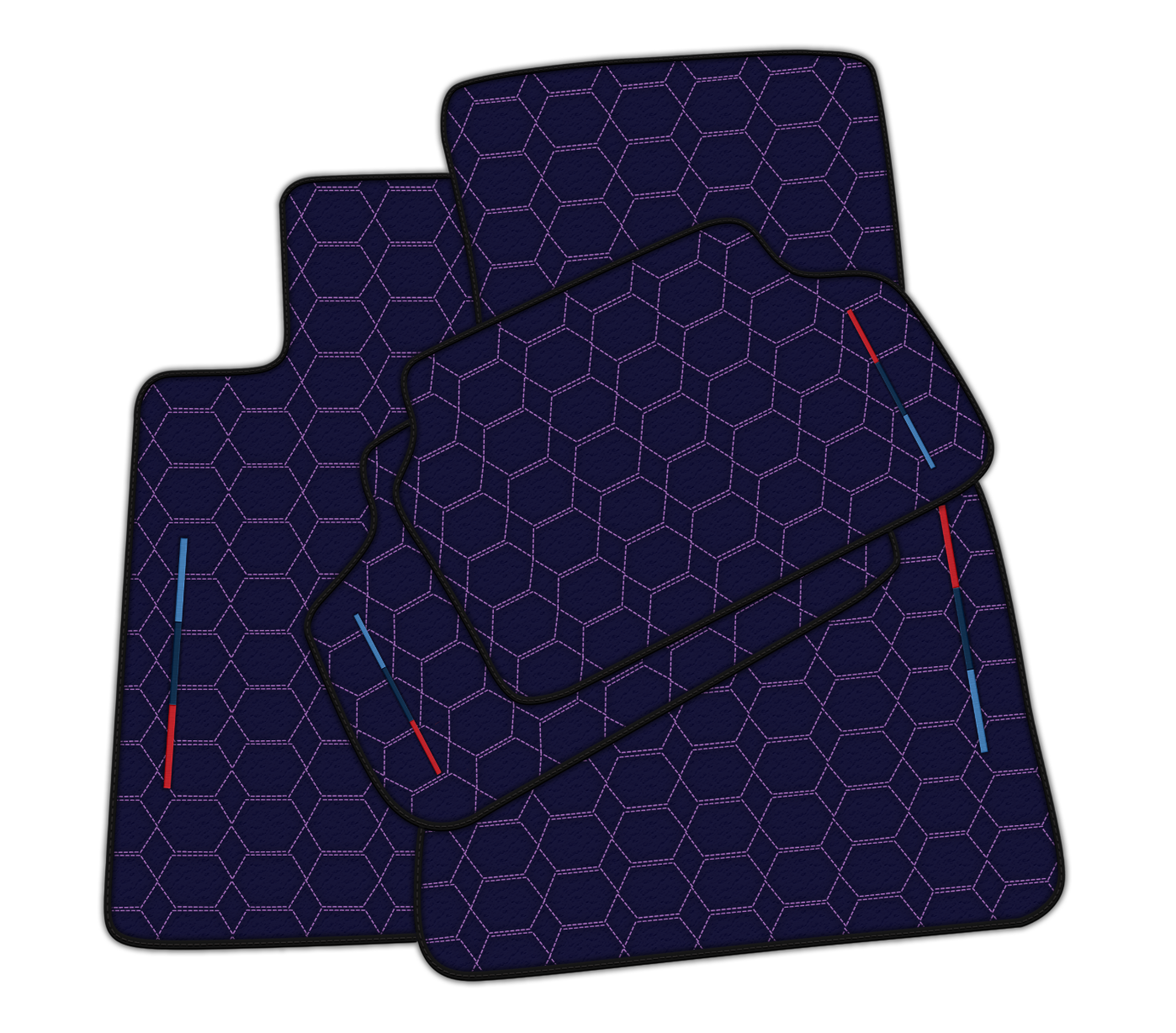 Stylish Customizable Dark Blue Leather Floor Mats for BMW i8 Series l12 I15