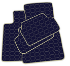 Dark Blue Leather Floor Mats for BMW G20 4-door Sedan (2019-2024) with Hexagon Hex Pattern