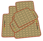 Beige Leather Floor Mats for BMW G20 4-door Sedan (2019-2024) with Hexagon Hex Pattern