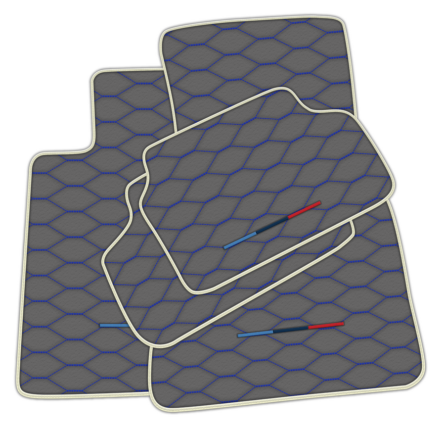 Stylish Customizable Brown Leather Floor Mats for BMW