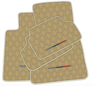 Beige Leather Floor Mats for BMW G20 4-door Sedan (2019-2024) with Double Diamond Pattern