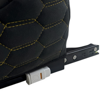 Black Alcantara Backless Car Seat for Kids with Yellow Leather | Lamborghini Urus