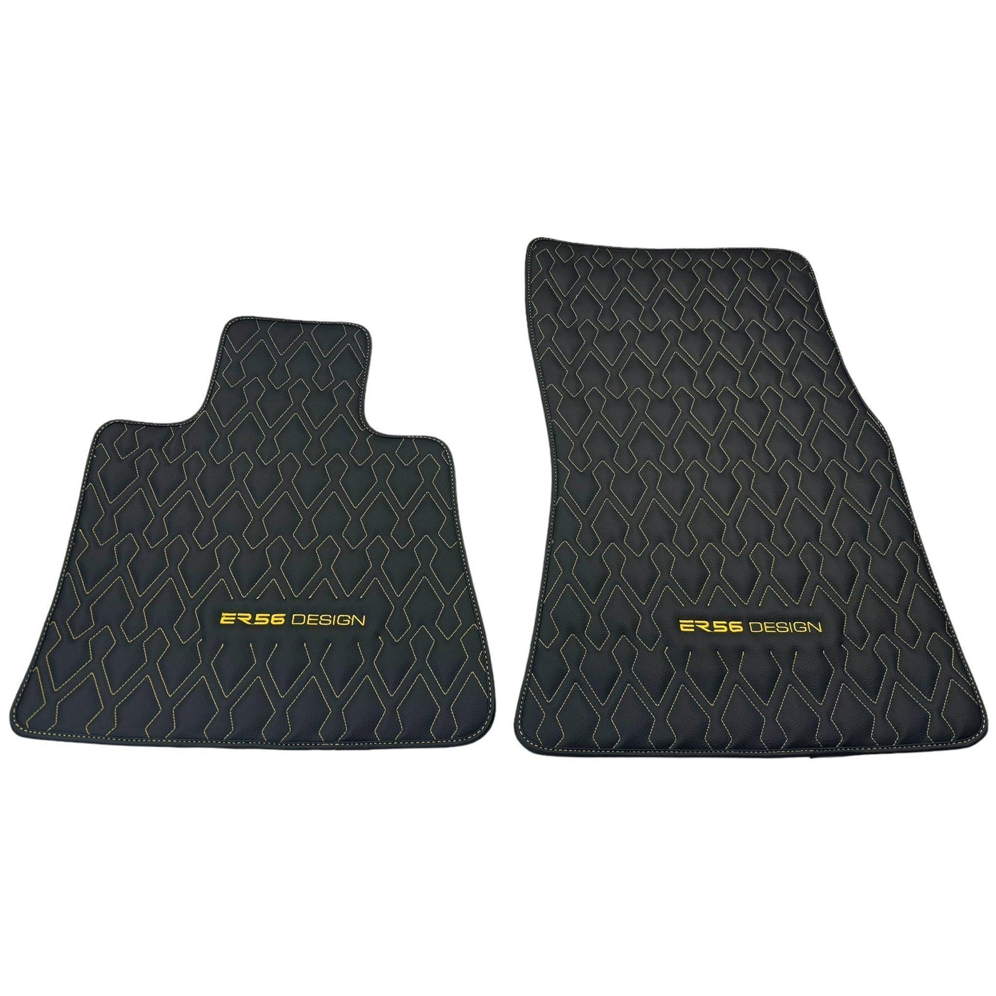 Black Leather Floor Mats for Rolls-Royce Spectre (2023-2024) ER56 Design - AutoWin