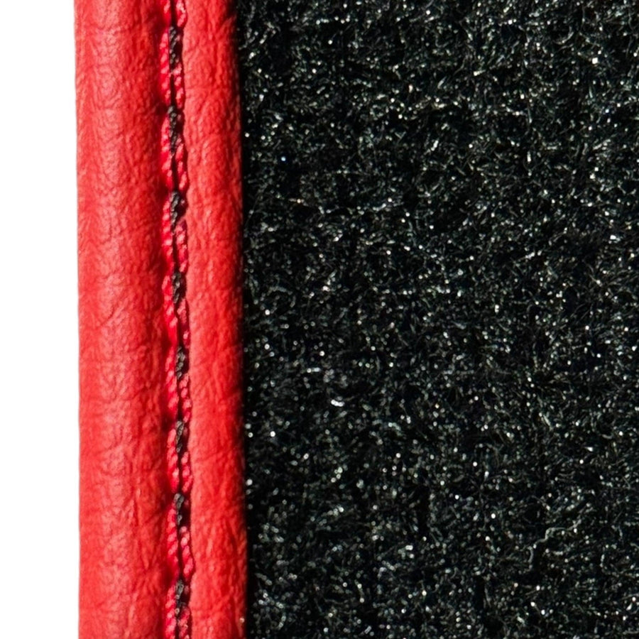 Black Floor Mats for Ferrari Purosangue with Leather and Red Trim | Italian Edition - AutoWin