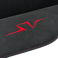Black Floor Mats for Lamborghini Aventador SV with Alcantara Leather - AutoWin