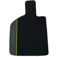 Black Floor Mats for Lamborghini Huracan Tecnica with Alcantara Leather | Green Edition - AutoWin