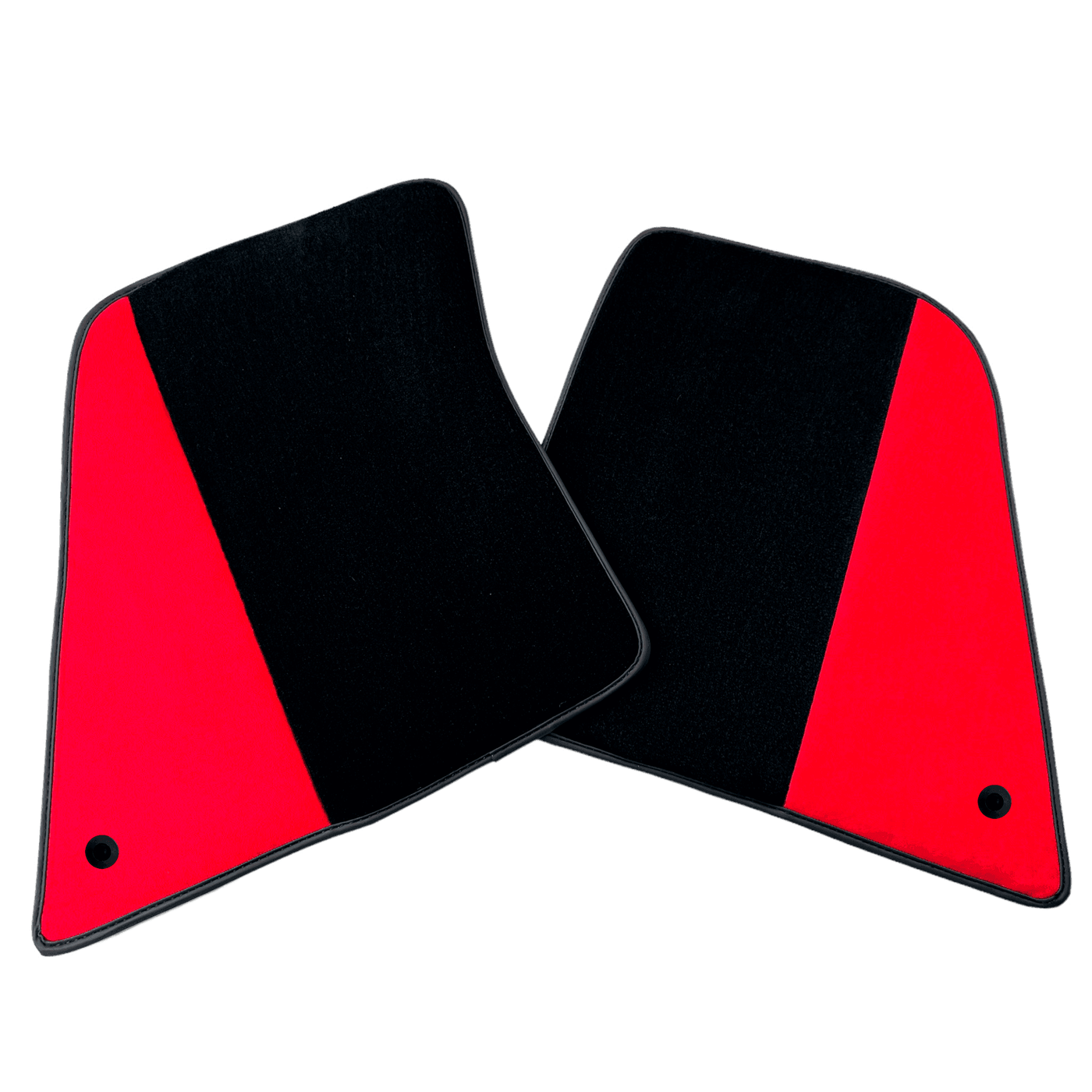 Black Floor Mats for Ferrari 296 GTS (2022-2024) with Red Alcantara Leather - AutoWin