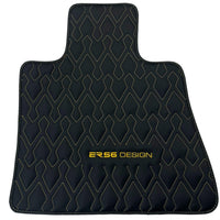 Black Leather Floor Mats for Rolls-Royce Dawn (2016-2023) ER56 Design - AutoWin