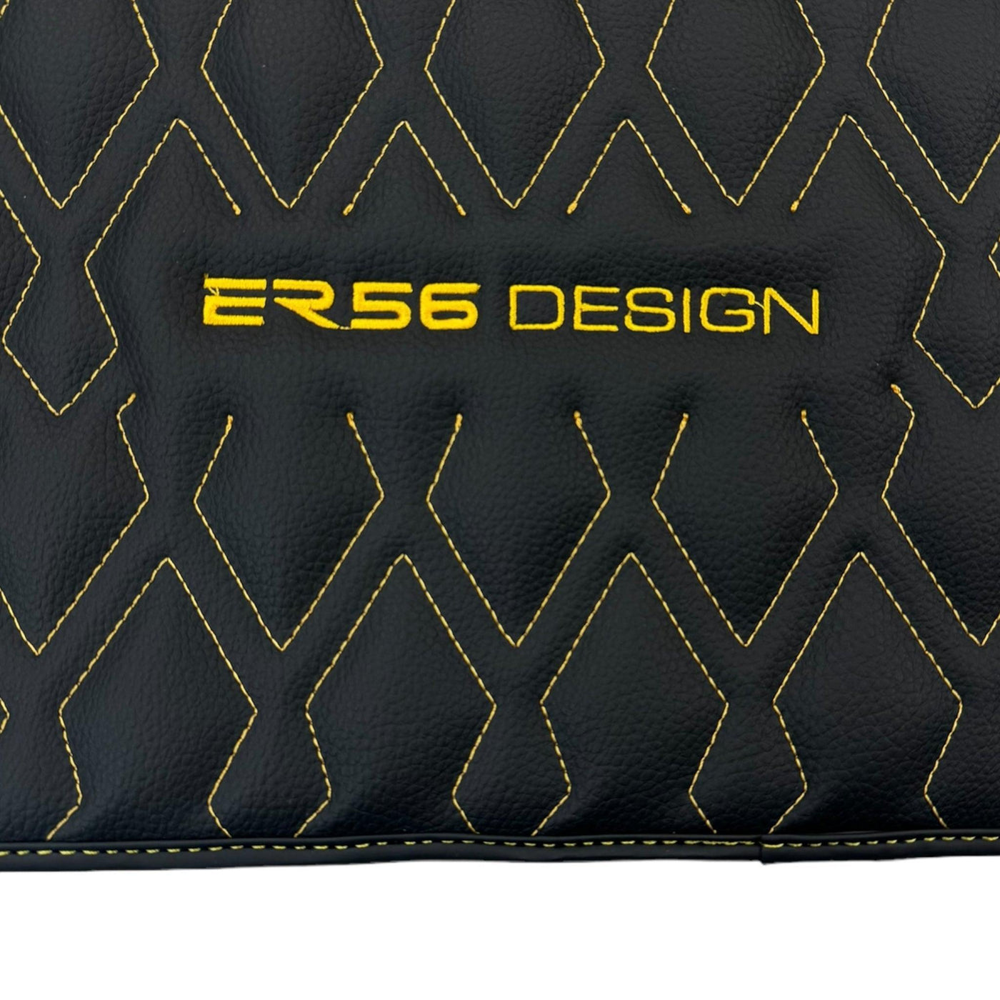 Black Leather Floor Mats for Rolls-Royce Dawn (2016-2023) ER56 Design - AutoWin