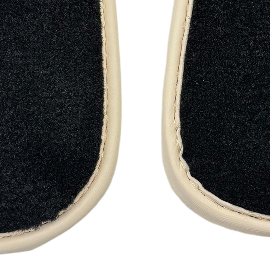 Black Floor Mats for Ferrari Purosangue with Leather and Beige Trim | Italian Edition - AutoWin