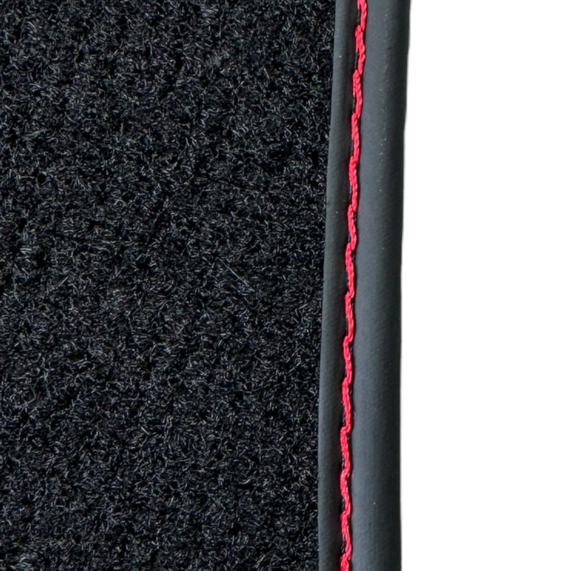Black Floor Mats for Ferrari Roma (2021-2024) with Red Alcantara Leather - AutoWin