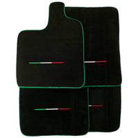 Black Floor Mats for Ferrari Purosangue with Green Trim | Italian Edition - AutoWin