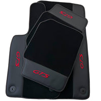 Black Floor Mats for Porsche Panamera GTS (2009-2016) with Leather - AutoWin